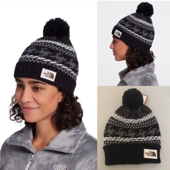 The Limited Accessories - The North Face Black Fair Isle Beanie one Size